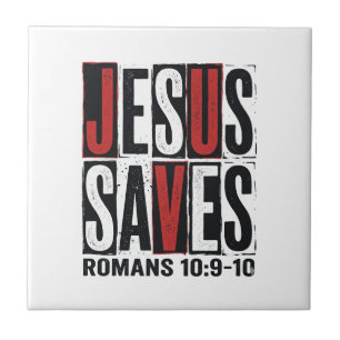 Jesus Saves Romans 10_9 Christian Vintage Shirt De Tile