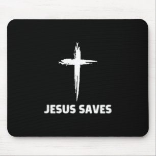 Jesus saves small cross huge faith 3 christ mouse mat