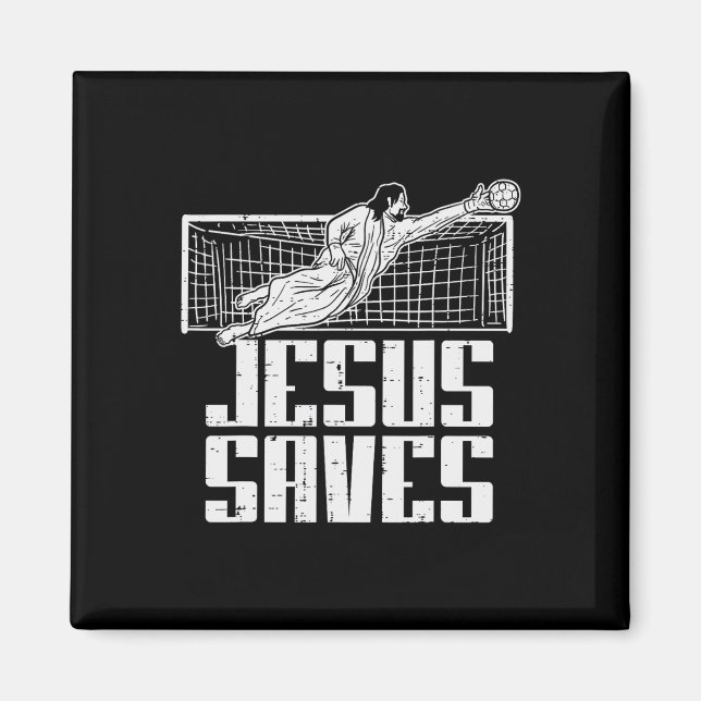 Jesus Saves Soccer Football Christian Goalie Goalk Magnet (Front)