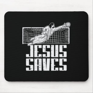 Jesus Saves Soccer Football Christian Goalie Goalk Mouse Mat