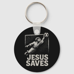 Jesus Saves - Soccer Goalie Christian Inspirationa Key Ring