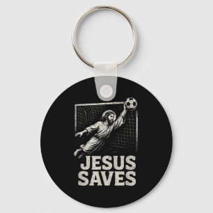 Jesus Saves - Soccer Goalie Christian Inspirationa Key Ring