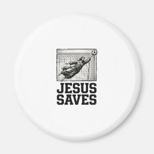 Jesus Saves Soccer Goalie Vintage Engraving Shirt_ Magnet