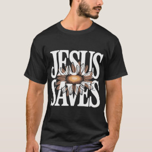 Jesus Saves Sunflower Subtle Christian Religious F T-Shirt