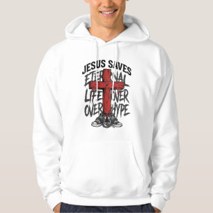Jesus Saves Vintage Cross Christian Streetwear Shi Hoodie
