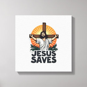 Jesus Saves Vintage Engraving Faith Shirt (1) Canvas Print