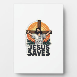 Jesus Saves Vintage Engraving Faith Shirt (1) Plaque