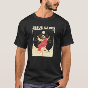 Jesus saves volleyball player Christ Bible verse T-Shirt
