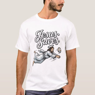 Jesus Saves Volleyball Vintage Christian Shirt