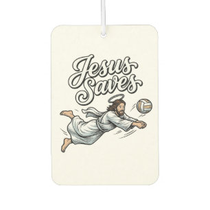 Jesus Saves Volleyball Vintage Christian Shirt Car Air Freshener