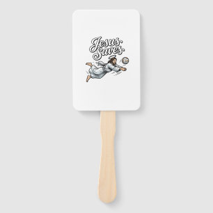 Jesus Saves Volleyball Vintage Christian Shirt Hand Fan