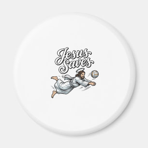 Jesus Saves Volleyball Vintage Christian Shirt Magnet