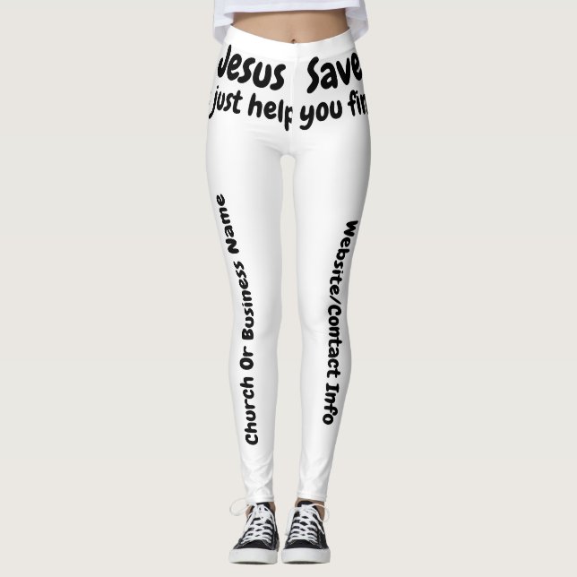 Jesus Saves - We Just Help You Find Him Leggings (Front)