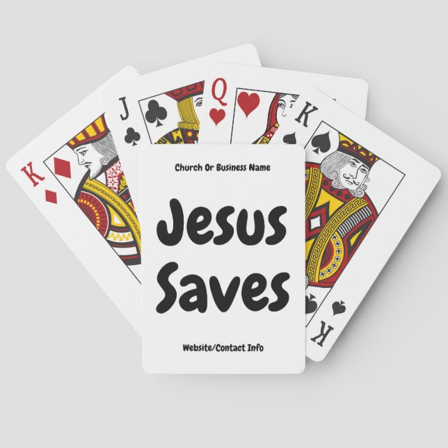 Jesus Saves - We Just Help You Find Him Playing Cards (Back)