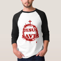 Jesus Saves with Cross and Crown of Thorns
