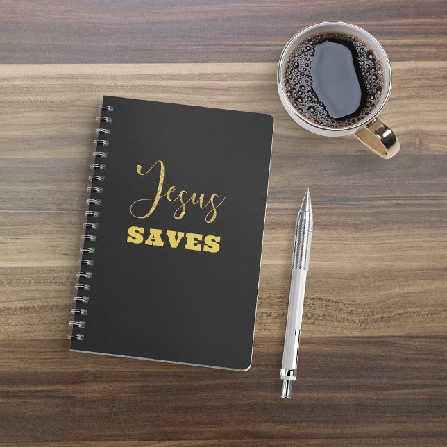 Jesus Saves Yellow Gold Glitter Planner (Creator Uploaded)