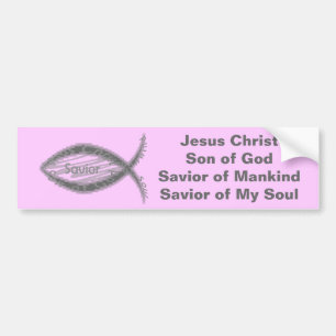 Jesus Saviour Fish Symbol Bumper Sticker