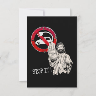 Jesus says no to Electric Cars Thank You Card