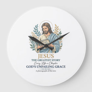 Jesus Scrapbooking Memory Keeping Mum Vintage Shir Large Clock