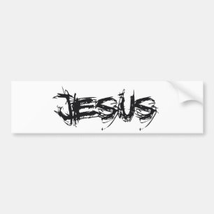 Jesus Scratch Noir Bumper Sticker