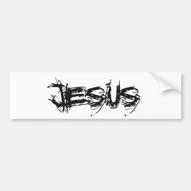 Jesus Scratch Noir Bumper Sticker (Front)