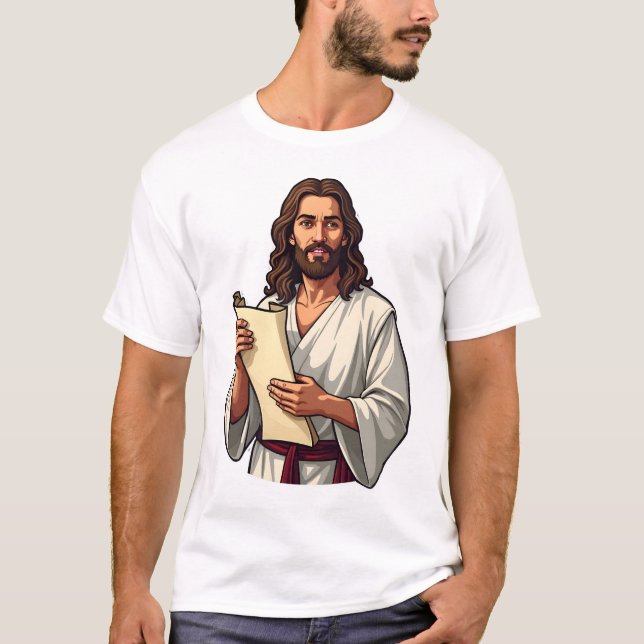 Jesus Scroll Scripture Vintage Engraving Tee 2 (Front)