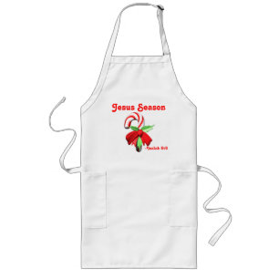 Jesus Season Candy Cane Customise It Long Apron