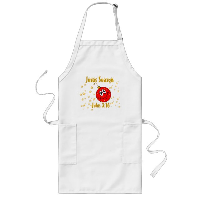 Jesus Season Ornament Customise It Long Apron (Front)