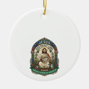 Jesus Seed Packet Label Jesus Seed Packet Christia Ceramic Tree Decoration
