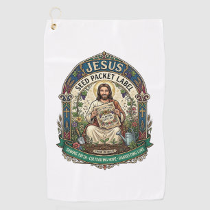 Jesus Seed Packet Label Jesus Seed Packet Christia Golf Towel