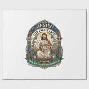 Jesus Seed Packet Label Jesus Seed Packet Christia Wrapping Paper