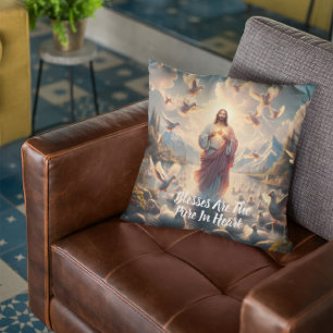Jesus Serene Heaven of Ducks Cushion