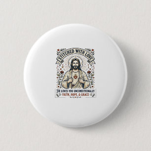 Jesus Sewing Quilting Shirt Christian Graphic_1 6 Cm Round Badge