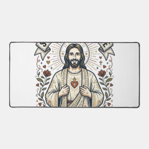 Jesus Sewing Quilting Shirt Christian Graphic_1 Desk Mat