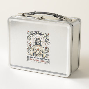 Jesus Sewing Quilting Shirt Christian Graphic_1 Metal Lunch Box