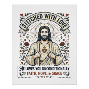 Jesus Sewing Quilting Shirt Christian Graphic_1 Poster