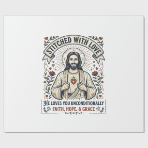 Jesus Sewing Quilting Shirt Christian Graphic_1 Wrapping Paper