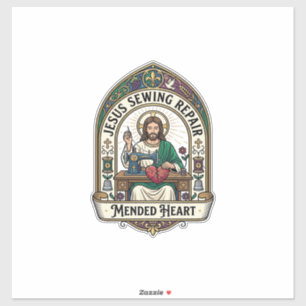 Jesus Sewing Repair Mended Heart Jesus Sewing Repa