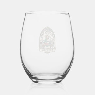 Jesus Sewing Repair Mended Heart Jesus Sewing Repa Stemless Wine Glass
