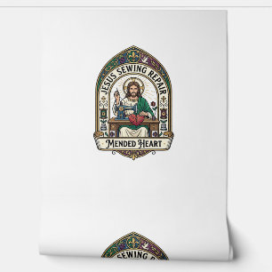 Jesus Sewing Repair Mended Heart Jesus Sewing Repa Wallpaper
