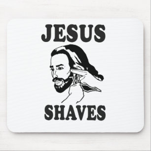 JESUS SHAVES MOUSE MAT