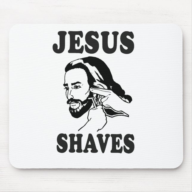 JESUS SHAVES MOUSE MAT (Front)
