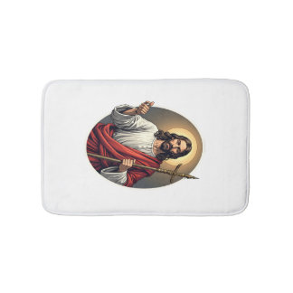 Jesus Shepherd Crest Vintage Engraving Shirt Bath Mat