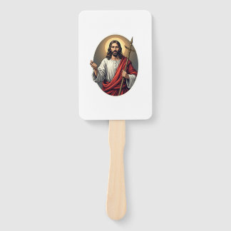 Jesus Shepherd Crest Vintage Engraving Shirt Hand Fan