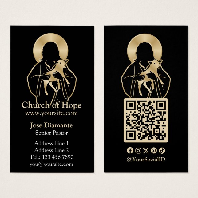 Jesus Shepherd Vertical Business Card (Front & Back)