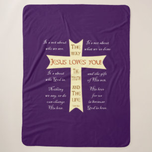 Jesus Sherpa Blanket - Purple