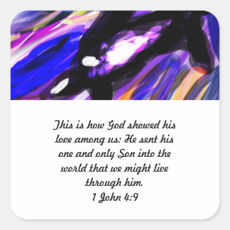 Jesus show square sticker