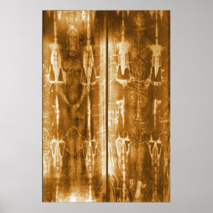 Jesus Shroud of Turin Negative Image Front & Back Poster