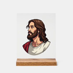 Jesus Side Profile Vintage Engraving Tee 2 Acrylic Sign