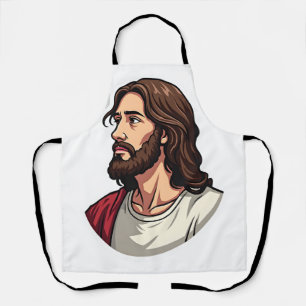 Jesus Side Profile Vintage Engraving Tee 2 Apron